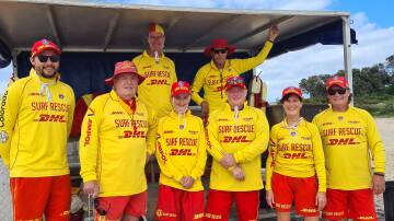 Forster SLSC patrol 4 about to go into recess. Picture Anne Evans.