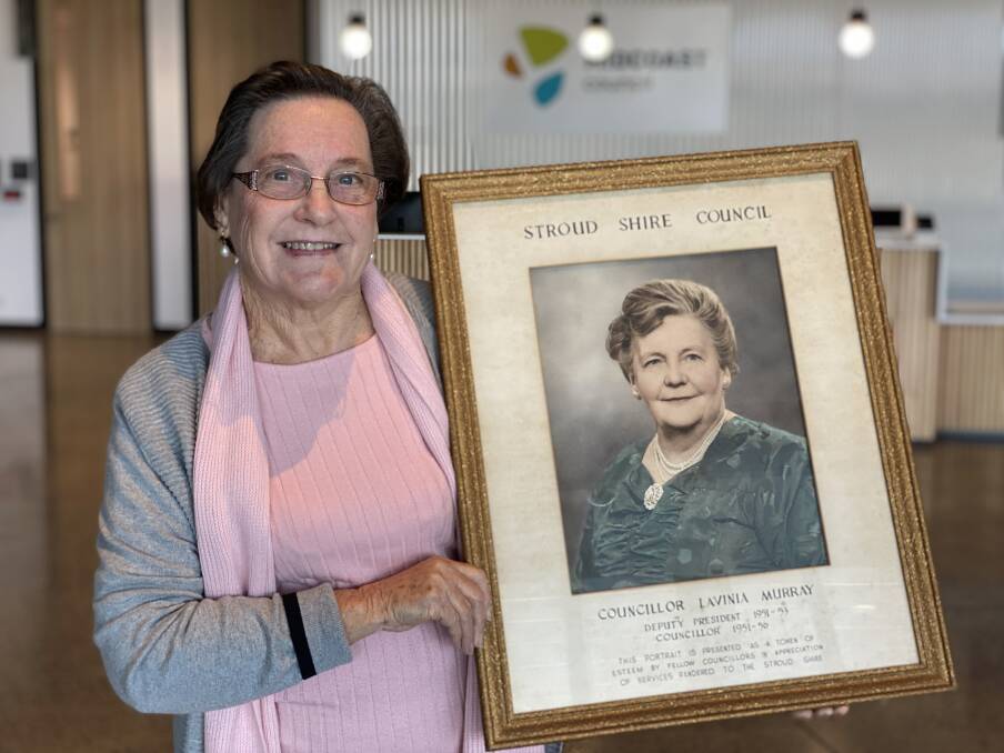 Lavina Murray's grand-daughter, Robyn Metcalfe of Tuncurry has been gifted a portrait of her grandmother by MidCoast Council. Picture supplied.