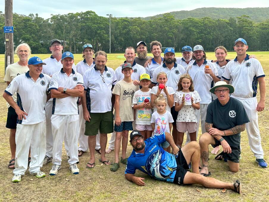 Twilight Cricket comp members who also play for PPCC, and their kids. Picture supplied.