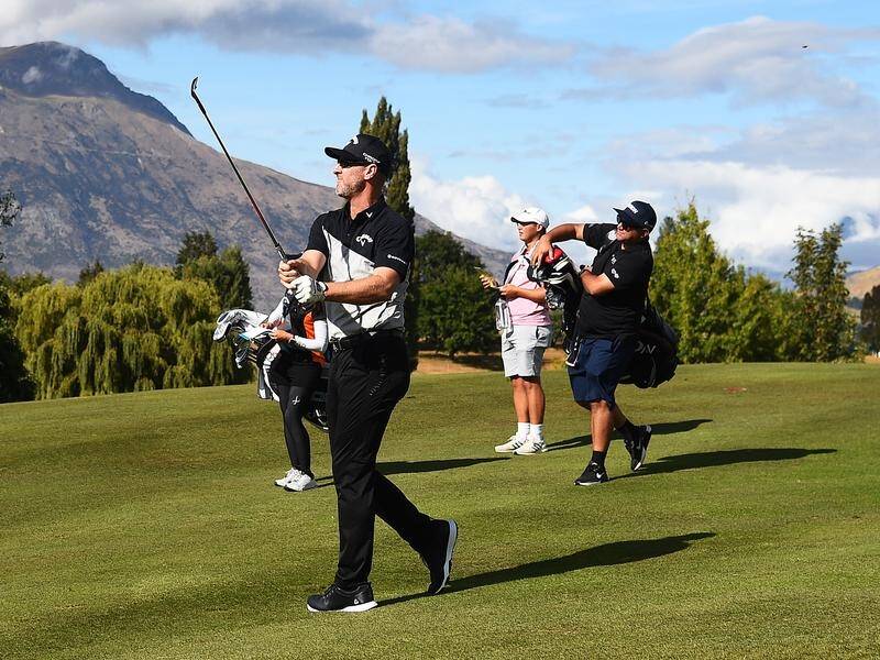 Brendan Jones gets in a final practice round ahead of his NZ Open title defence at Millbrook. (Chris Symes/AAP PHOTOS)